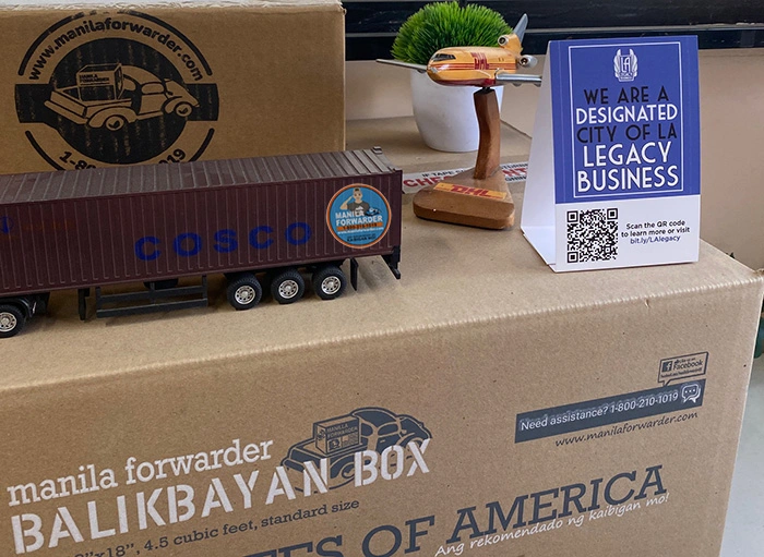 Manila Forwarder Balikbayan Box – Official LA Legacy Business Recognition.
